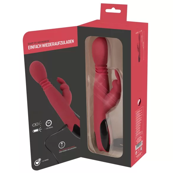 You2Toys - Vibromasseur point G pulsant rotatif chauffant - silicone rouge