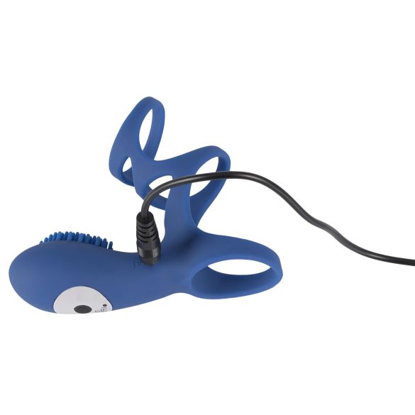 SMILE Couple - anneau pénis vibrant rechargeable - silicone bleu