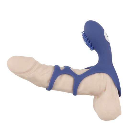 SMILE Couple - anneau pénis vibrant rechargeable - silicone bleu