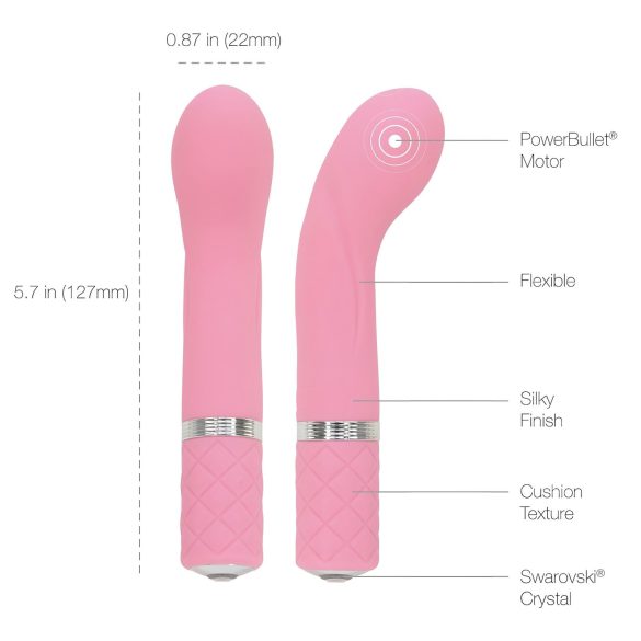 Pillow Talk Racy - vibromasseur point G fin rechargeable - silicone rose