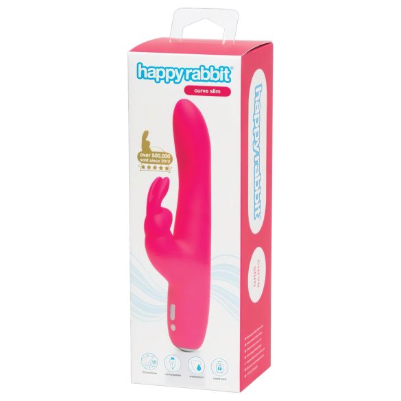 Happyrabbit Curve Slim - vibromasseur rabbit étanche - stimulation clitoridienne
