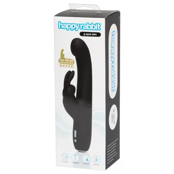 Happyrabbit - Vibro G-spot fin mince - silicone noir