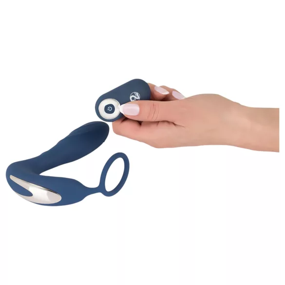 You2Toys - Plug anal vibrant prostate avec anneau pénis - silicone bleu