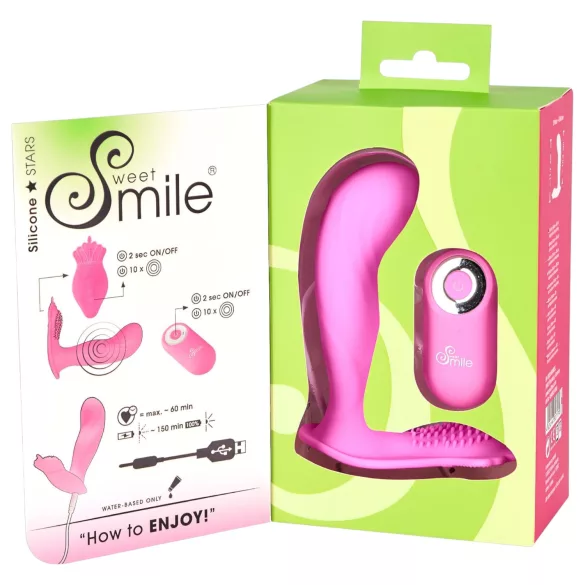 SMILE - vibromasseur culotte télécommandé rechargeable - point G - rose