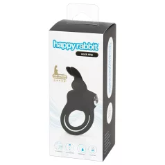   Happyrabbit - anneau pénis et testicules vibrant étanche - rechargeable noir