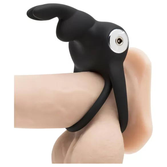 Happyrabbit - anneau pénis et testicules vibrant étanche - rechargeable noir