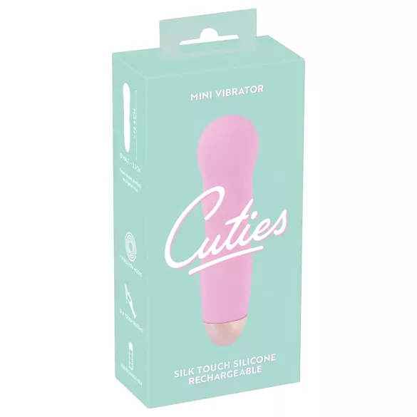 Cuties Mini Rose - vibromasseur rechargeable ondulé - silicone rose