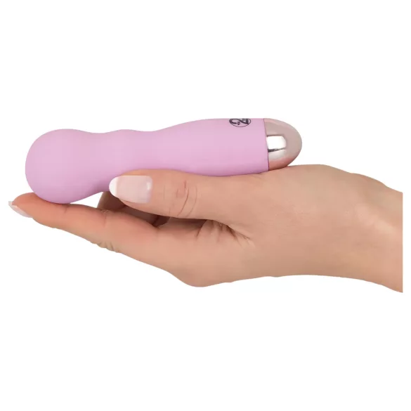 Cuties Mini Rose - vibromasseur rechargeable ondulé - silicone rose