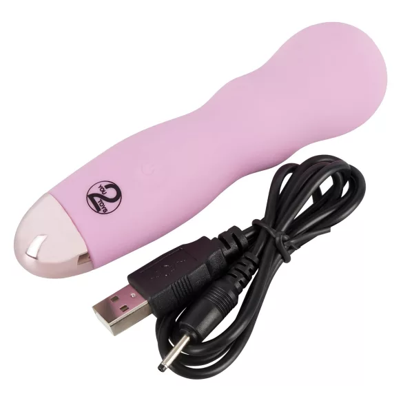 Cuties Mini Rose - vibromasseur rechargeable ondulé - silicone rose