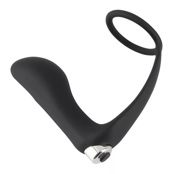 Black Velvets - plug anal vibrant avec cockring - silicone noir