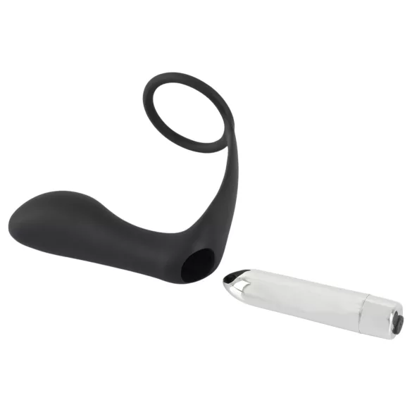 Black Velvets - plug anal vibrant avec cockring - silicone noir