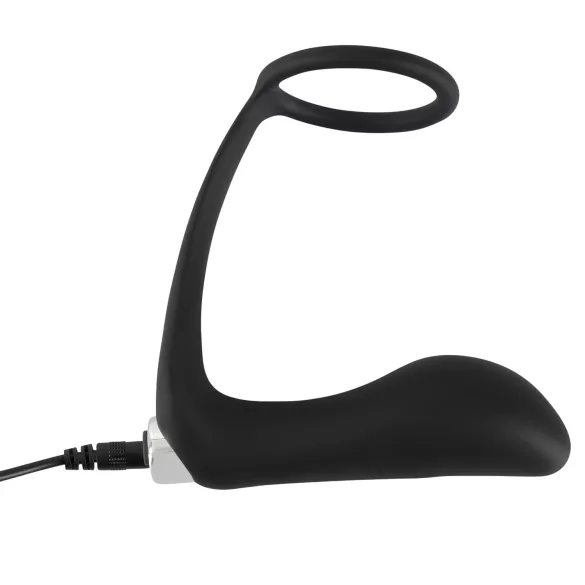 Black Velvets - plug anal vibrant avec cockring - silicone noir