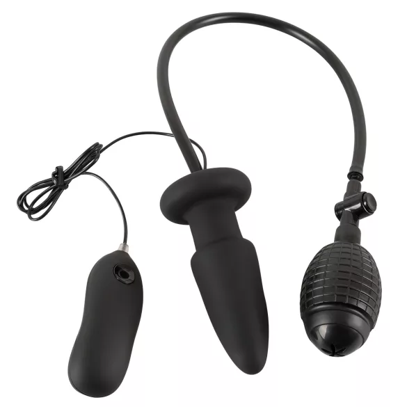 You2Toys - plug anal gonflable vibrant - silicone noir