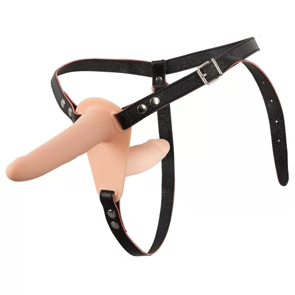 You2Toys - Strap-on - gode double à harnais (couleur chair)