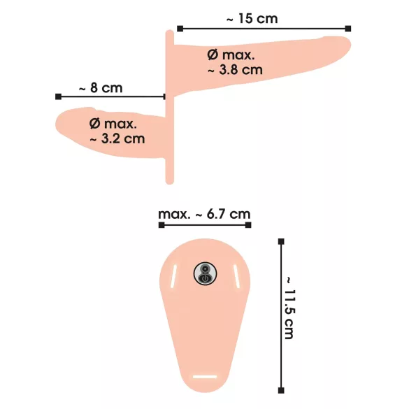 You2Toys - Strap-on - gode double à harnais (couleur chair)