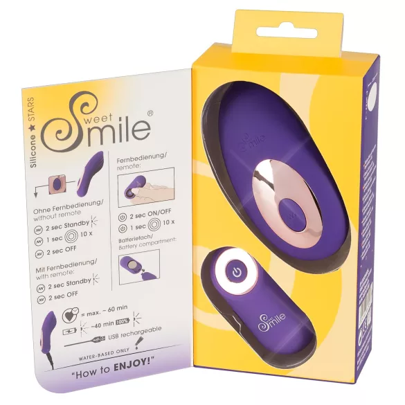 SMILE - vibromasseur clitoridien télécommandé rechargeable - silicone violet