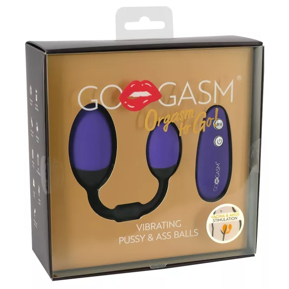 GoGasm - Œuf vibrant double stimulation vagin et anus - silicone violet/noir