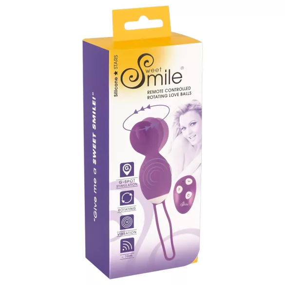 SMILE - œuf vibrant rotatif - télécommande - silicone violet