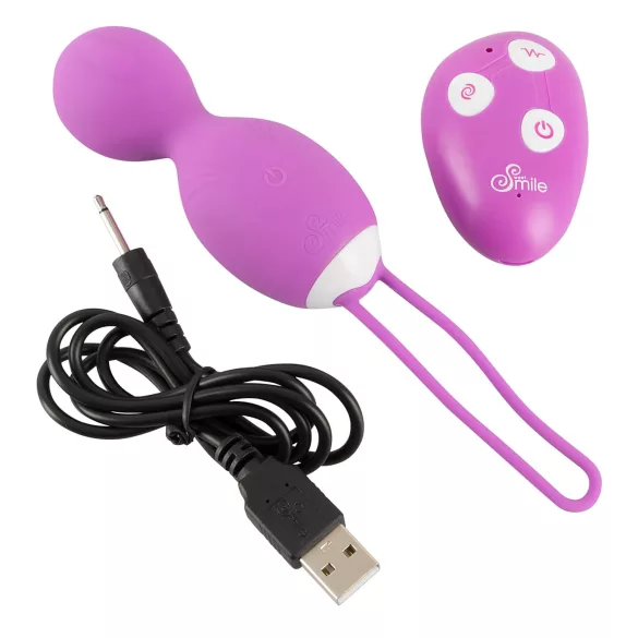 SMILE - œuf vibrant rotatif - télécommande - silicone violet