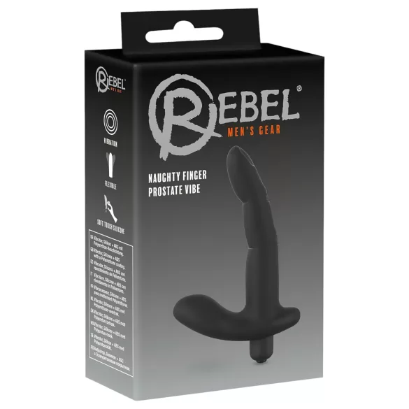 Rebel Naughty Finger - vibromasseur prostate - silicone noir