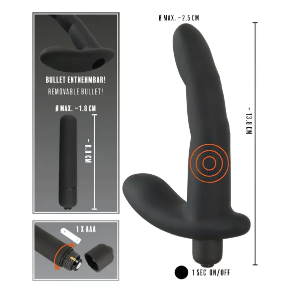 Rebel Naughty Finger - vibromasseur prostate - silicone noir