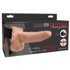  Fetish Strap-On 6 - gode ceinture creux vibrant - effet naturel