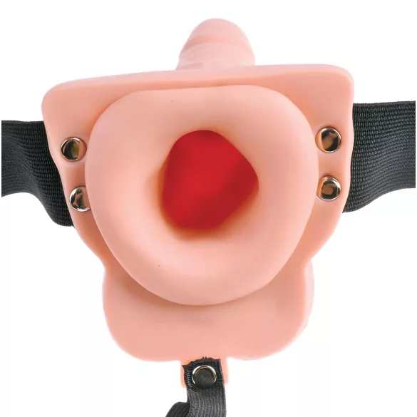 Pipedream - Fetish Strap-On 6 - harnais ceinture avec gode creux vibrant (couleur chair)