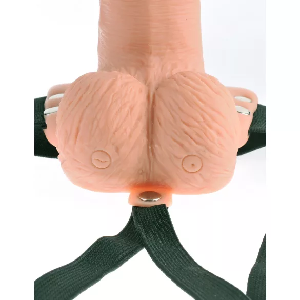 Fetish Strap-On 6 - gode ceinture creux vibrant - effet naturel