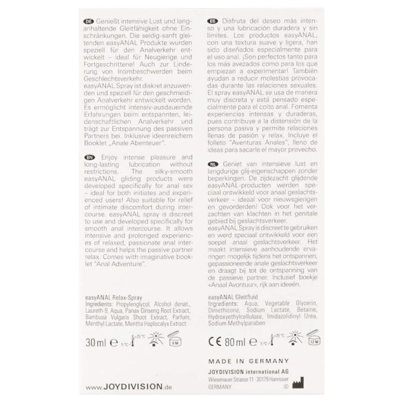 easyANAL - kit entretien et lubrifiant anal - 2 pièces