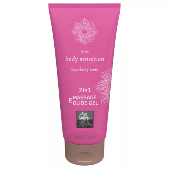 HOT - Shiatsu 2en1 parfum framboise - huile de massage et lubrifiant - framboise (200 ml)
