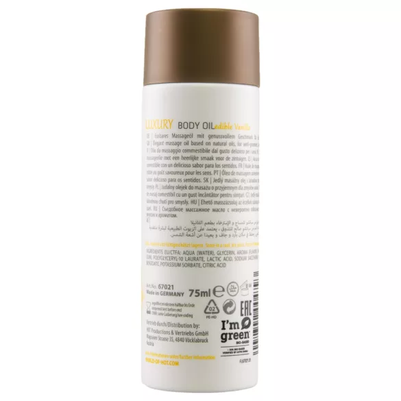 Shiatsu Luxury - huile de massage comestible - vanille - 75ml
