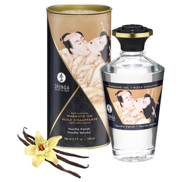 Shunga - Huile de massage chauffante à la vanille (100 ml)