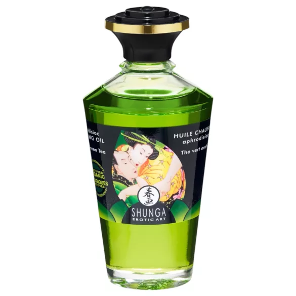 Shunga - huile de massage chauffante - thé vert - 100ml