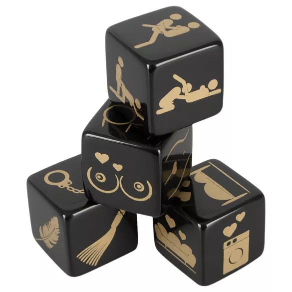 Jeu de dés érotiques - noir - set de 4