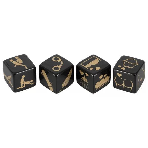 Jeu de dés érotiques - noir - set de 4