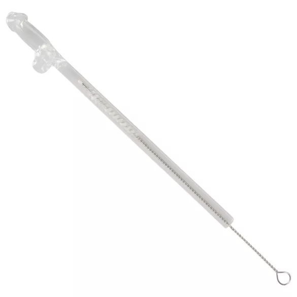 Straw Willy - paille en forme de pénis - verre transparent - lot de 4