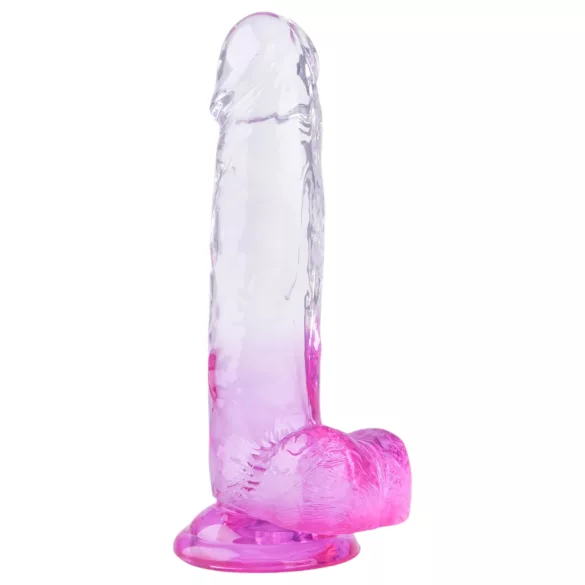 Sunfo - gode ceinture ventouse avec testicules - 22cm - transparent violet