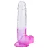Sunfo - gode ceinture ventouse avec testicules - 22cm - transparent violet