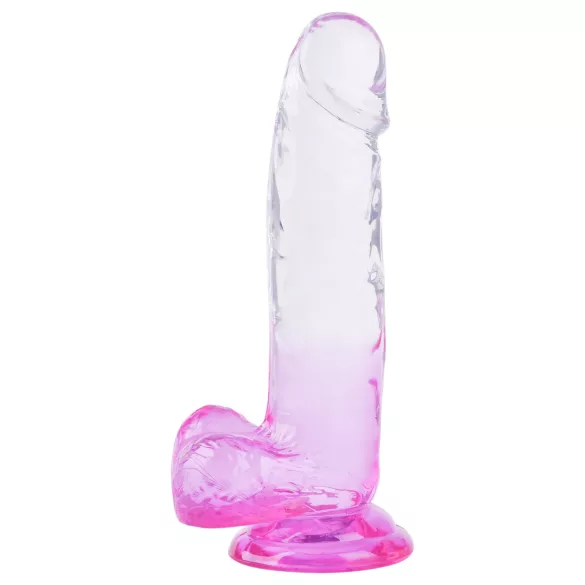 Sunfo - gode ceinture ventouse avec testicules - 22cm - transparent violet