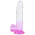 Sunfo - gode ceinture ventouse avec testicules - 22cm - transparent violet
