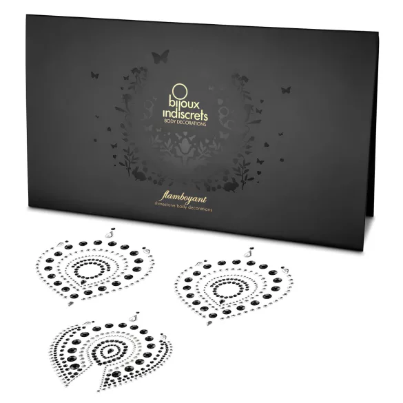 Diamants brillants - set bijoux intimes - 3 pièces - noir