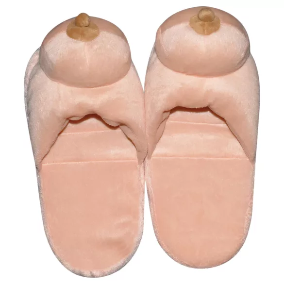 Chaussons en peluche naturels - en forme de sein (42-44)