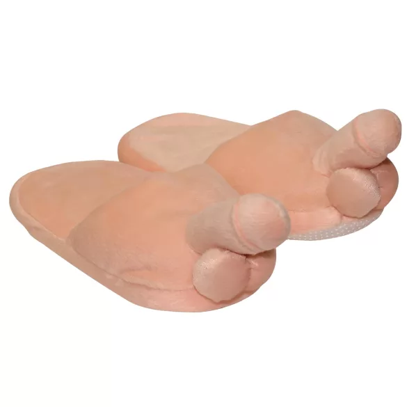 Chaussons pénis - peluche beige