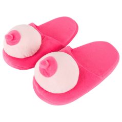 Chaussons seins - peluche - rose