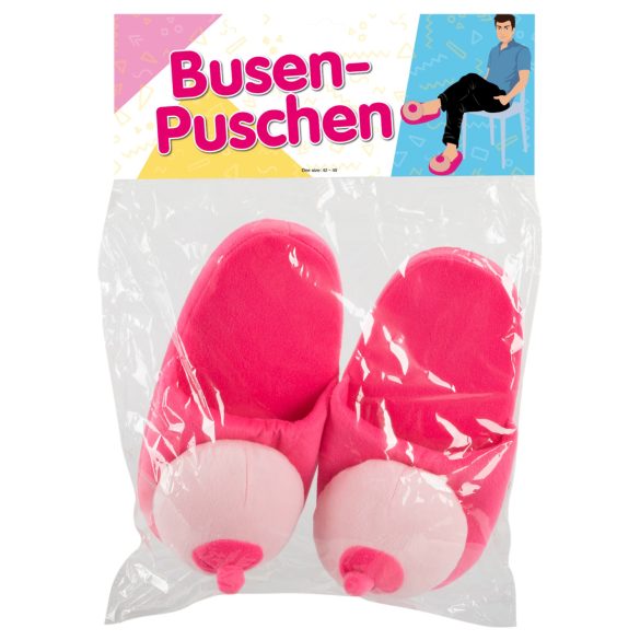 Chaussons seins - peluche - rose