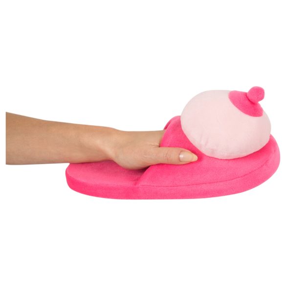 Chaussons seins - peluche - rose