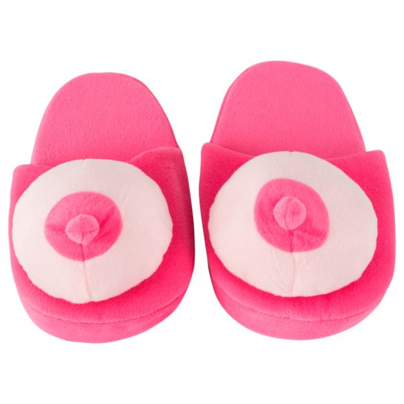 Chaussons seins - peluche - rose