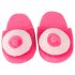Chaussons seins - peluche - rose