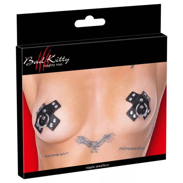 Bad Kitty - autocollants pour tétons percés - noir