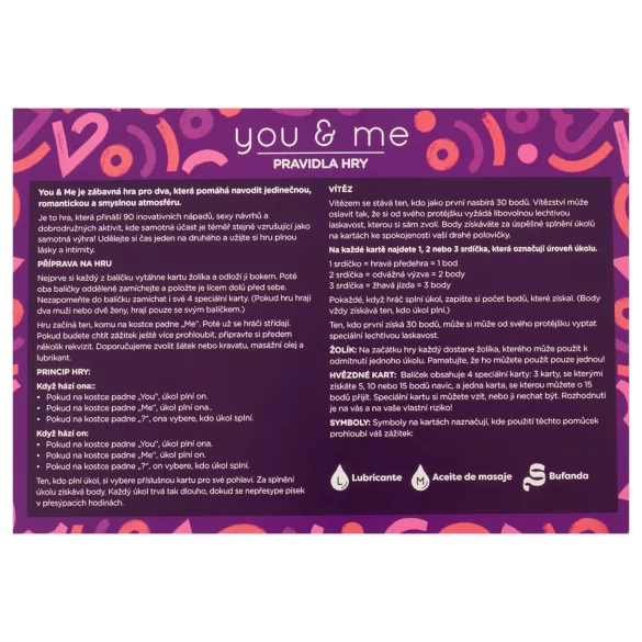 you & me - jeu érotique pour couples (tchèque)